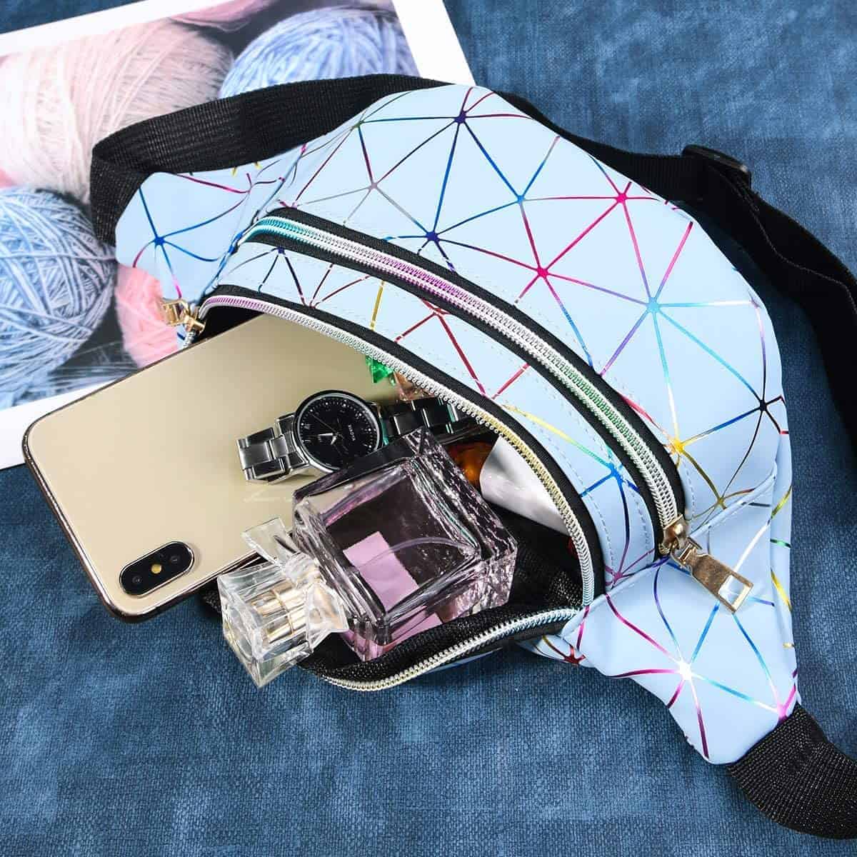 Fanny pack rainbow zilver/blauw - Afbeelding 4