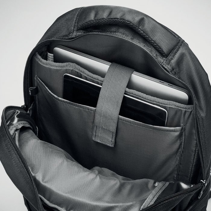 Schwarzer 15-Zoll-Laptop-Rucksack – 6-Fächer-Rucksack mit Tabletfach – 33 x 46 cm – 22 Liter - Afbeelding 8