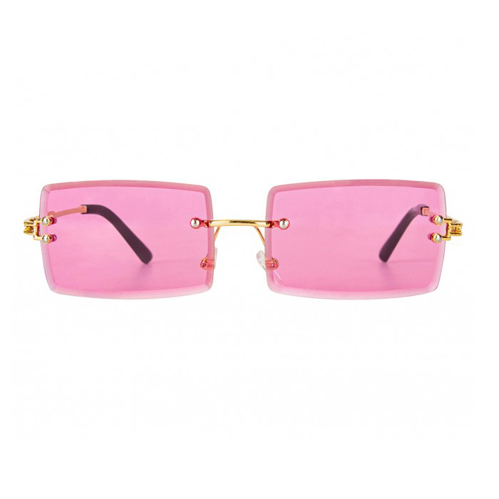 Lunettes de soleil rectangulaires roses - Afbeelding 2