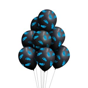 Ballons empreintes de bébé bleues 8 pièces