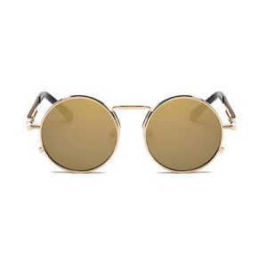 Lunettes de soleil rondes dorées pour festival