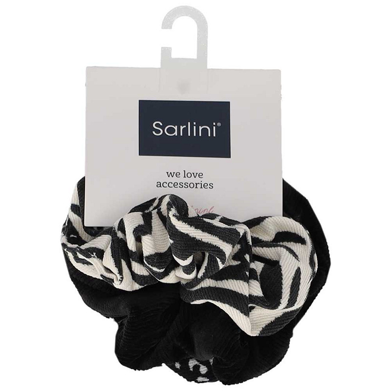 Sarlini scrunchie zebraprint set – Haarelastiek zwart/wit – 3 Stuks - Afbeelding 3