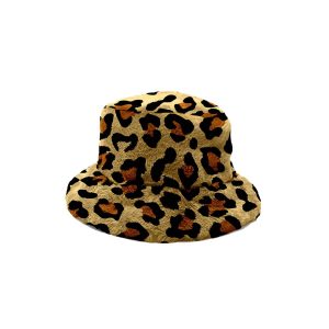 Yucka fluffy bucket hat faux fur panterprint