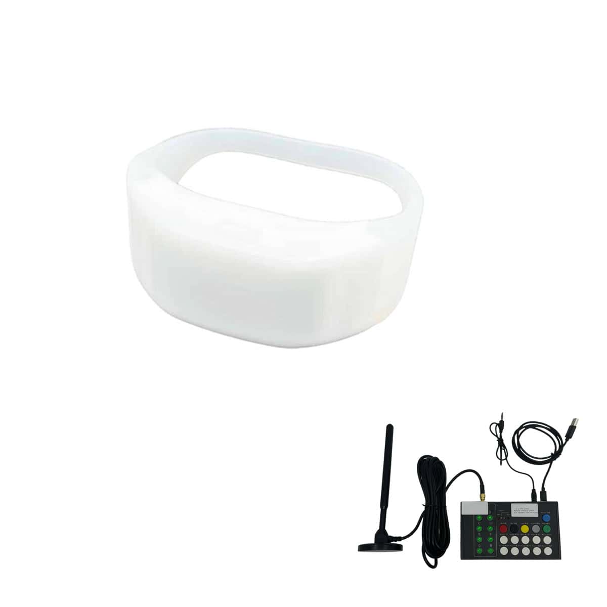 Bracelet LED télécommandé multicolore – Par 50 pièces - Afbeelding 3