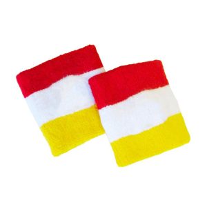 Muñequera Oeteldonk rojo/blanco/amarillo 2 piezas