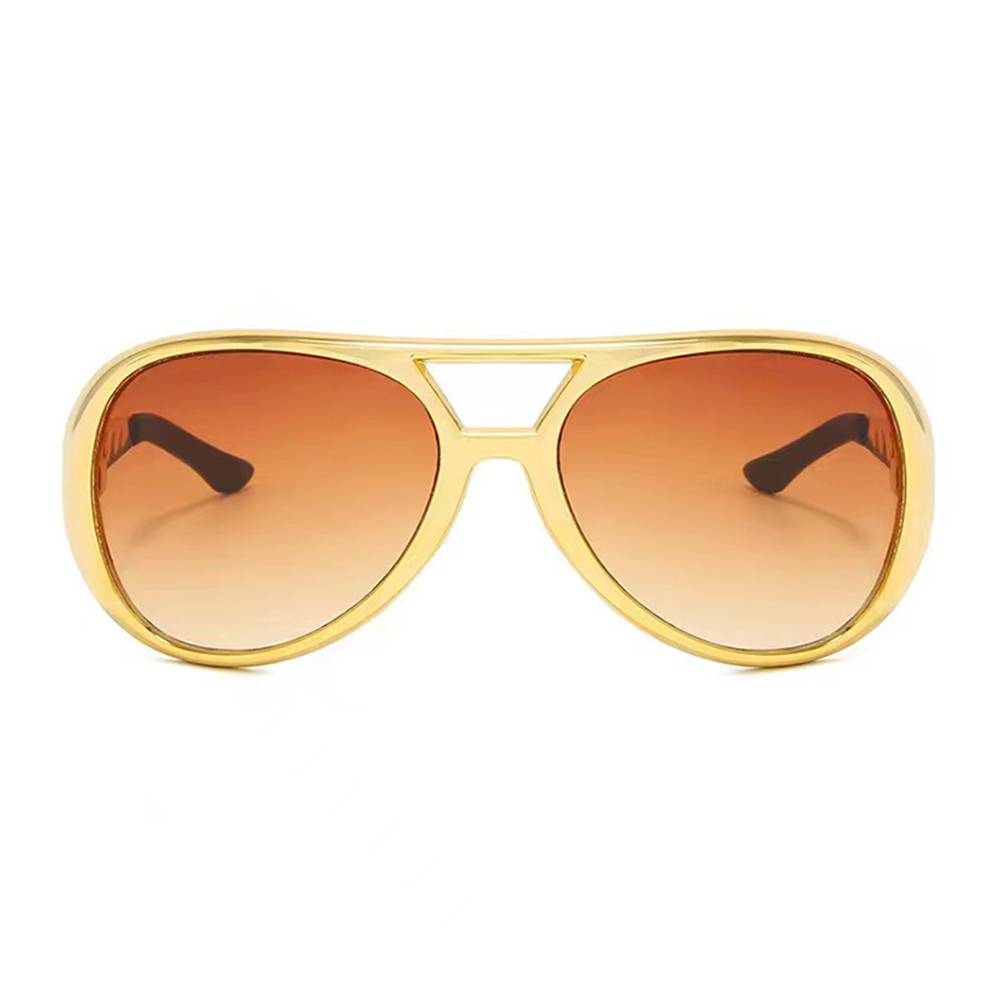 Partybrille Elvis Gold mit braunen Gläsern - Afbeelding 3