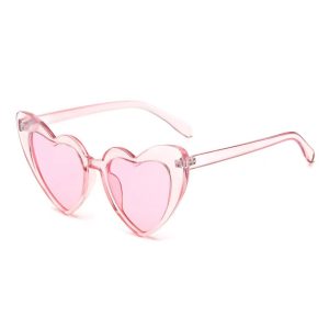 Lunettes de soleil cœurs monture épaisse – Rose