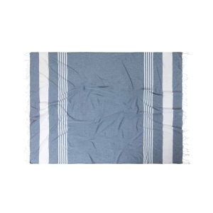 Serviette de plage 210 x 150 cm coton bleu